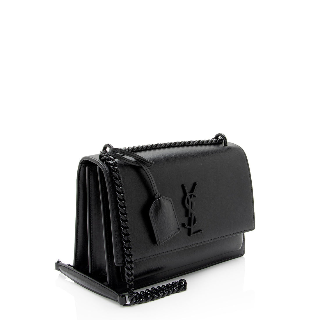 Saint Laurent Grained Calfskin Monogram Sunset Medium Shoulder Bag (SHF-OLGtVP)