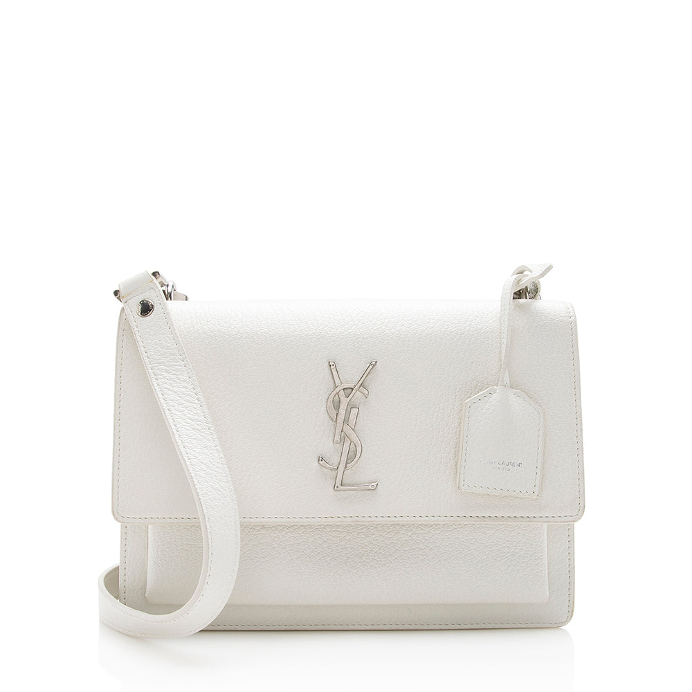 Saint Laurent Grained Calfskin Sunset Medium Shoulder Bag (SHF-15994)