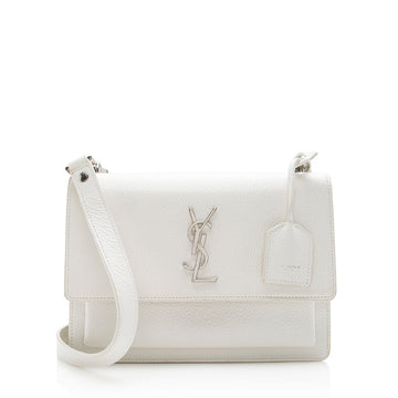 Saint Laurent Grained Calfskin Sunset Medium Shoulder Bag (SHF-15994)