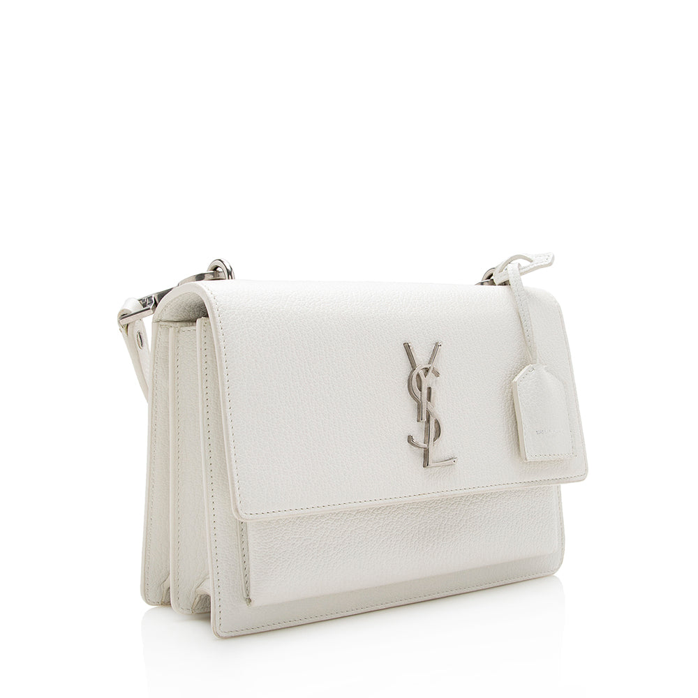 Saint Laurent Grained Calfskin Sunset Medium Shoulder Bag (SHF-15994)