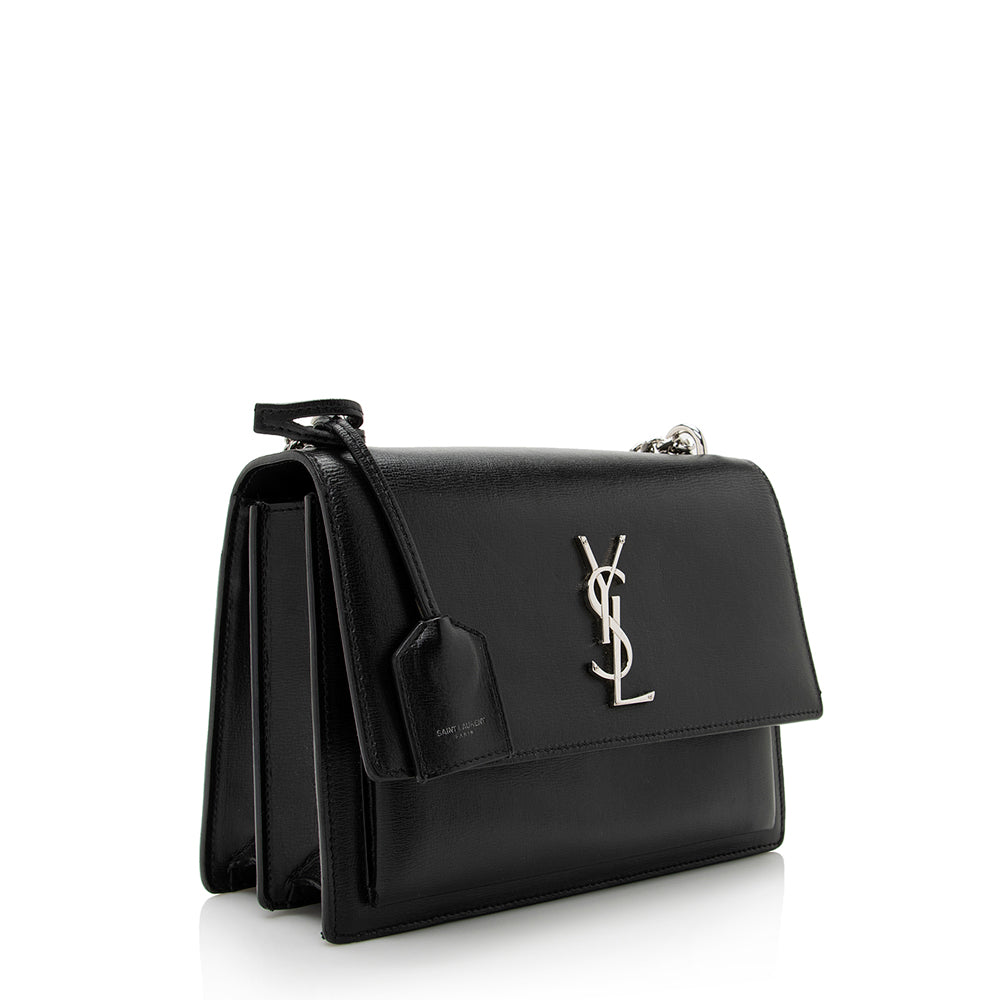 Saint Laurent Grained Calfskin Sunset Medium Shoulder Bag (SHF-21985)