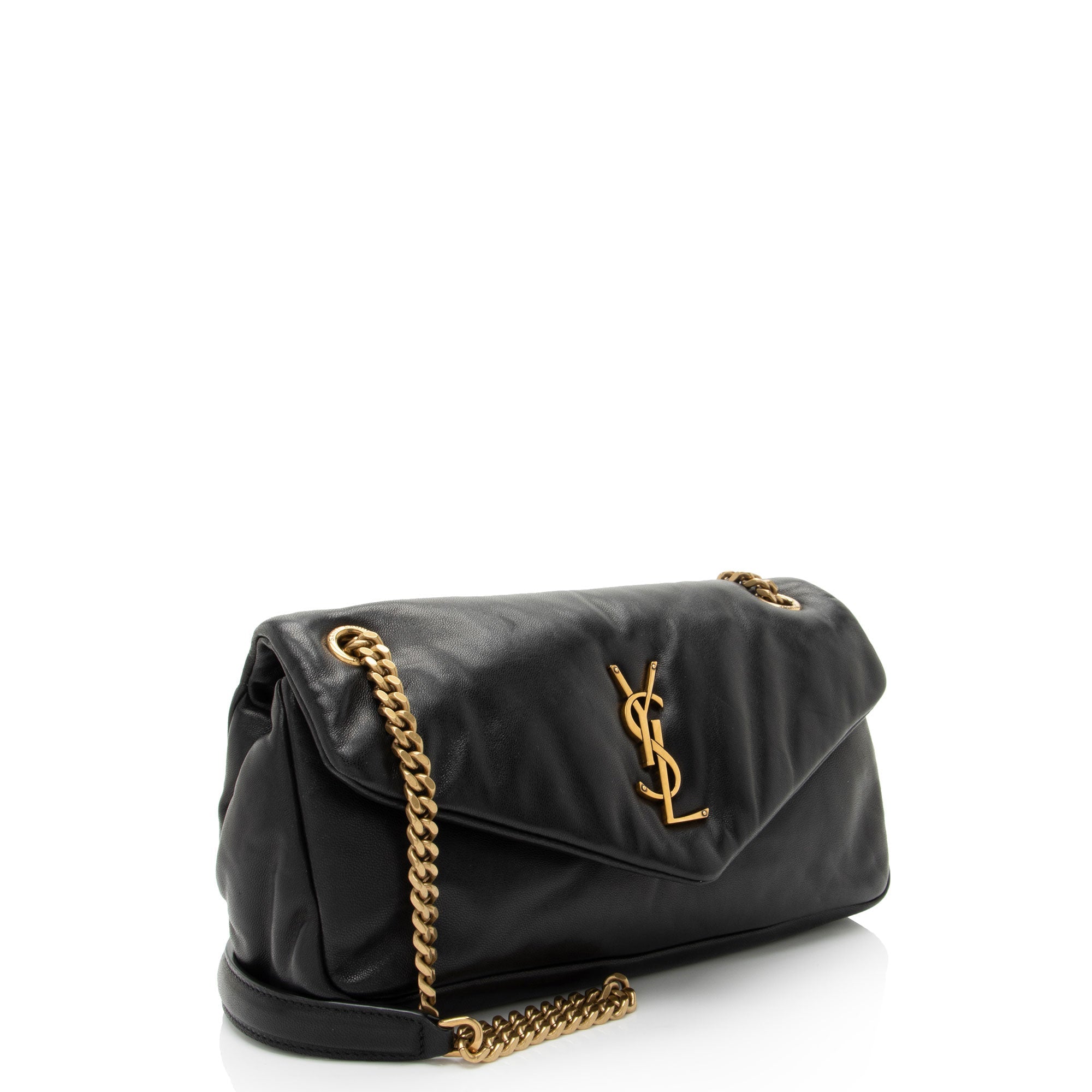 Saint Laurent Lambskin Monogram Calypso Small Shoulder Bag