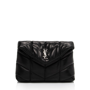 Saint Laurent Lambskin Monogram Puffer LouLou Small Clutch (SHF-mMsAcC)