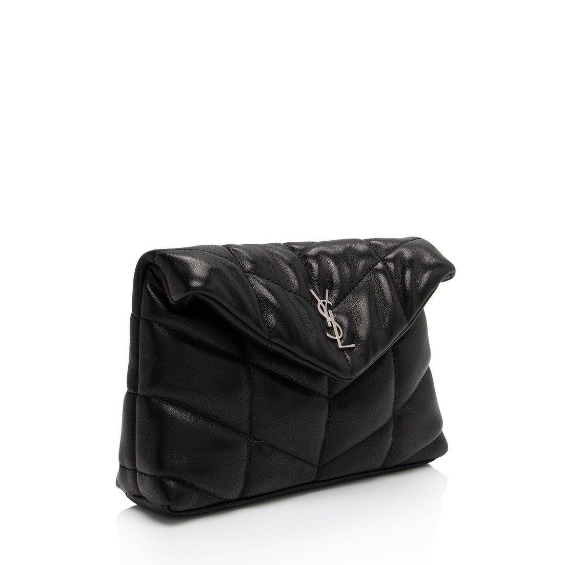 Saint Laurent Lambskin Monogram Puffer LouLou Small Clutch (SHF-mMsAcC)