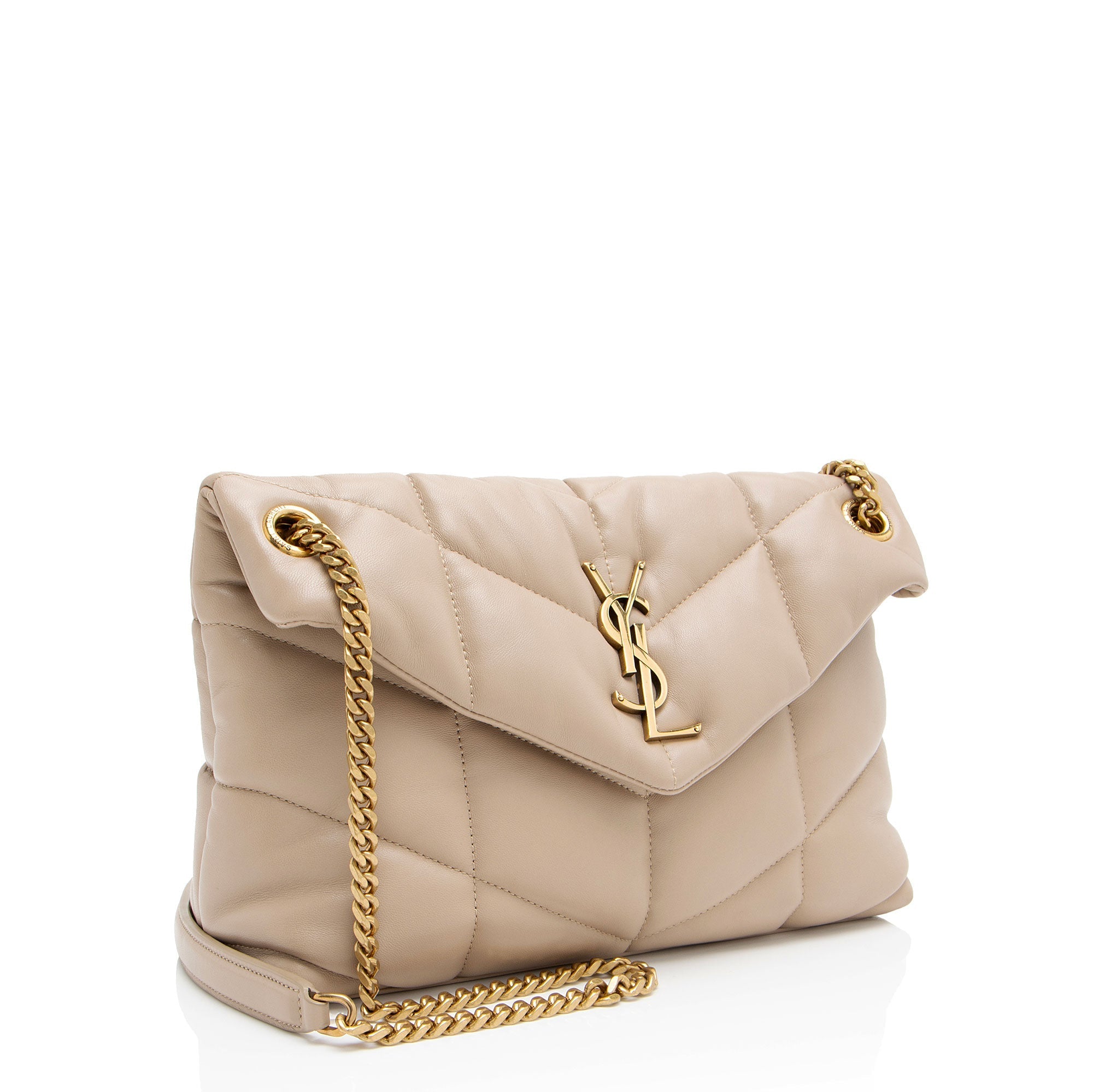 Saint Laurent Lambskin Monogram Puffer LouLou Small Shoulder Bag