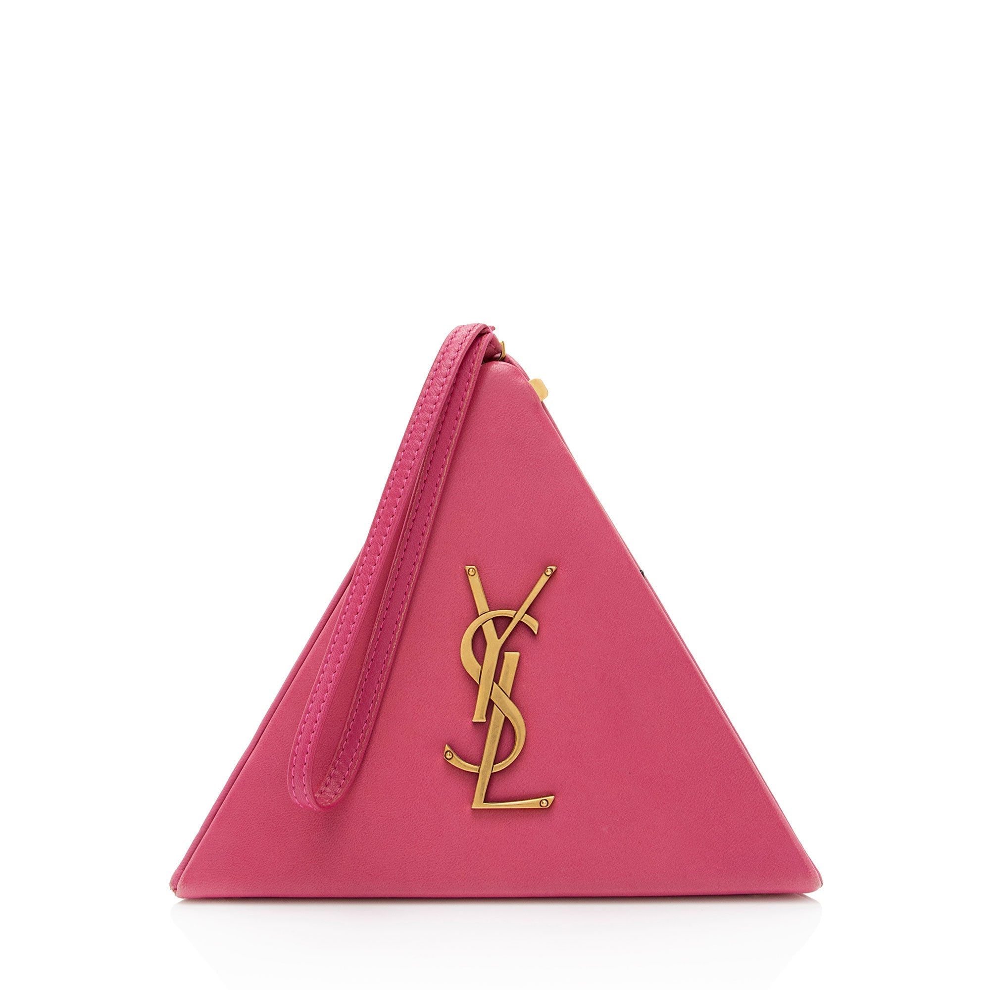Saint Laurent Lambskin Monogram Pyramid Clutch (SHF-f8qifF)