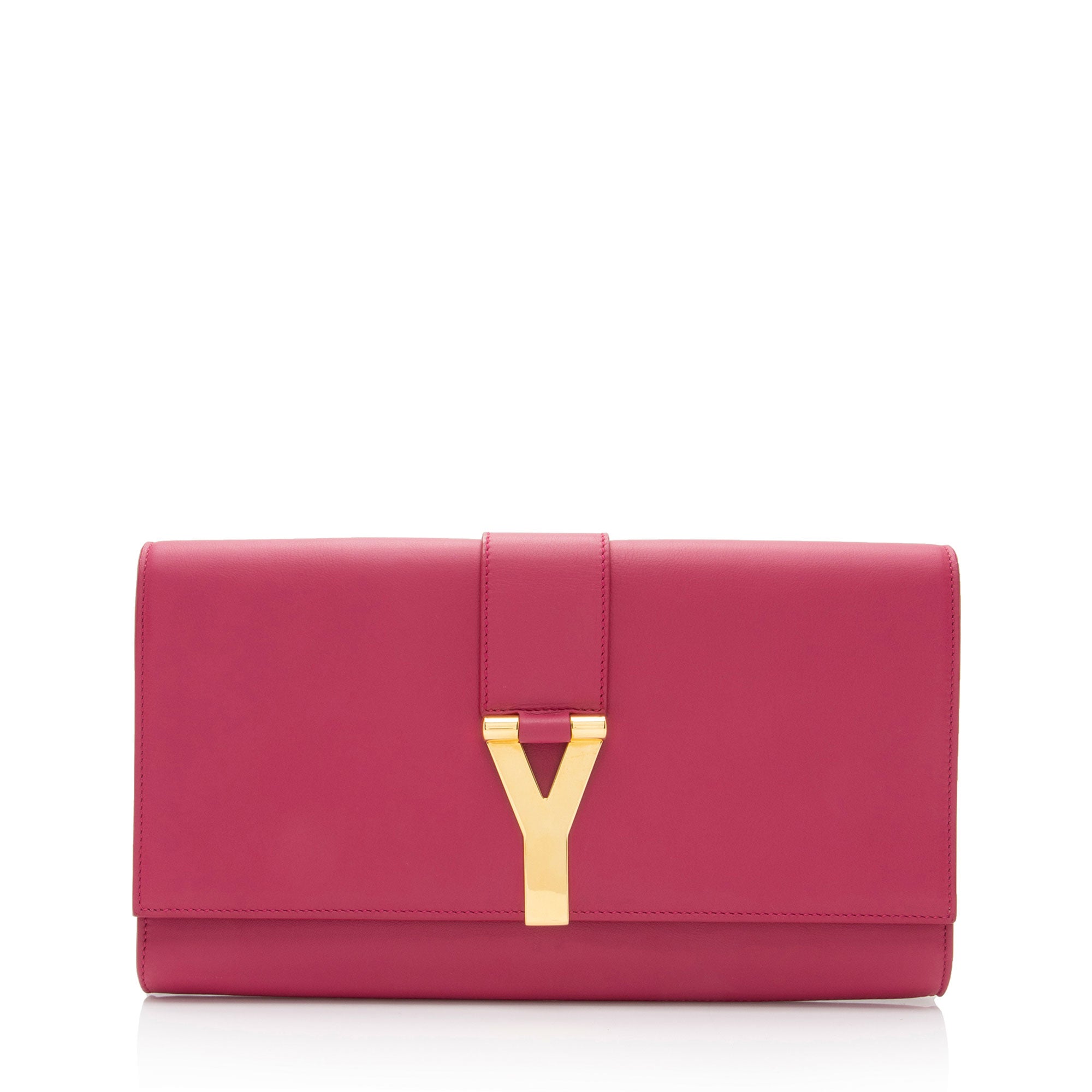 Saint Laurent Leather Chyc Clutch (SHF-SxL9j2)
