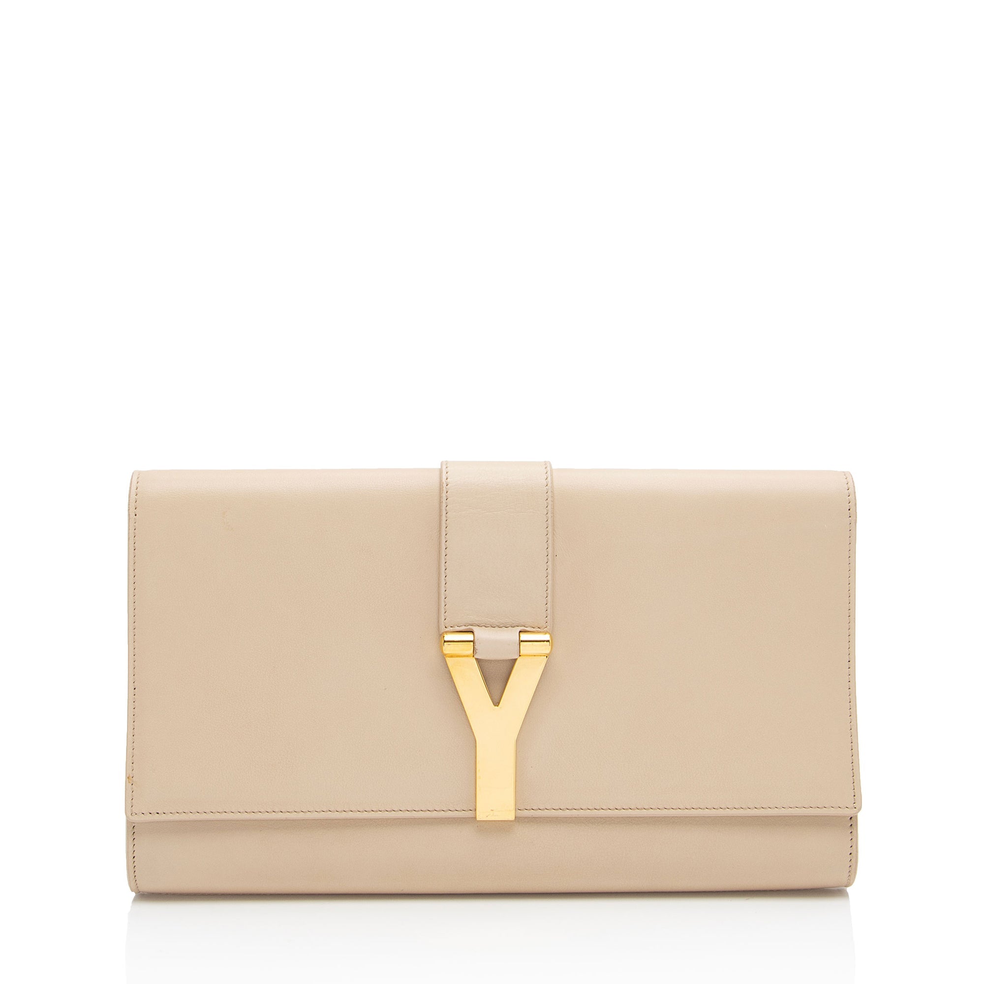 Saint Laurent Leather Classic Y Clutch (SHF-Z5YEeb)