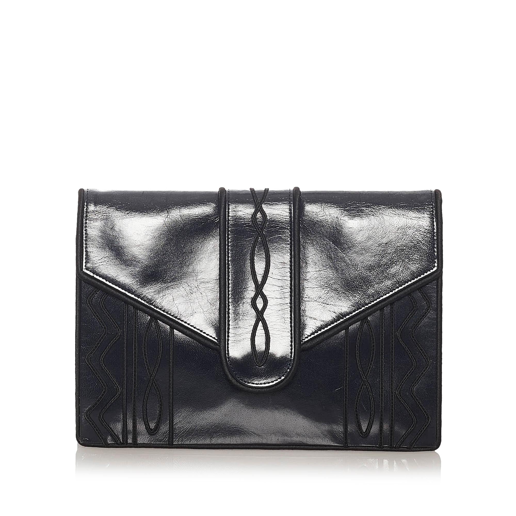 Saint Laurent Leather Clutch Bag (SHG-27873)