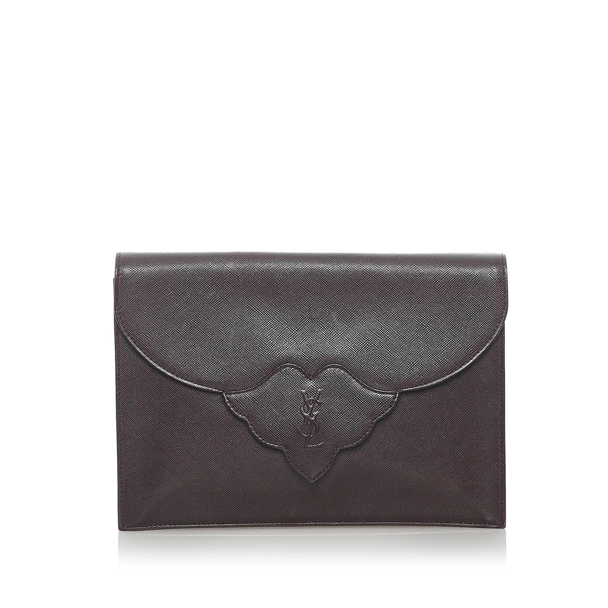 Saint Laurent Leather Clutch Bag (SHG-34712)
