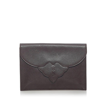 Saint Laurent Leather Clutch Bag (SHG-34712)