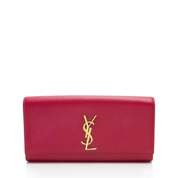 Saint Laurent Leather Monogram Kate Clutch (SHF-XO2he1)