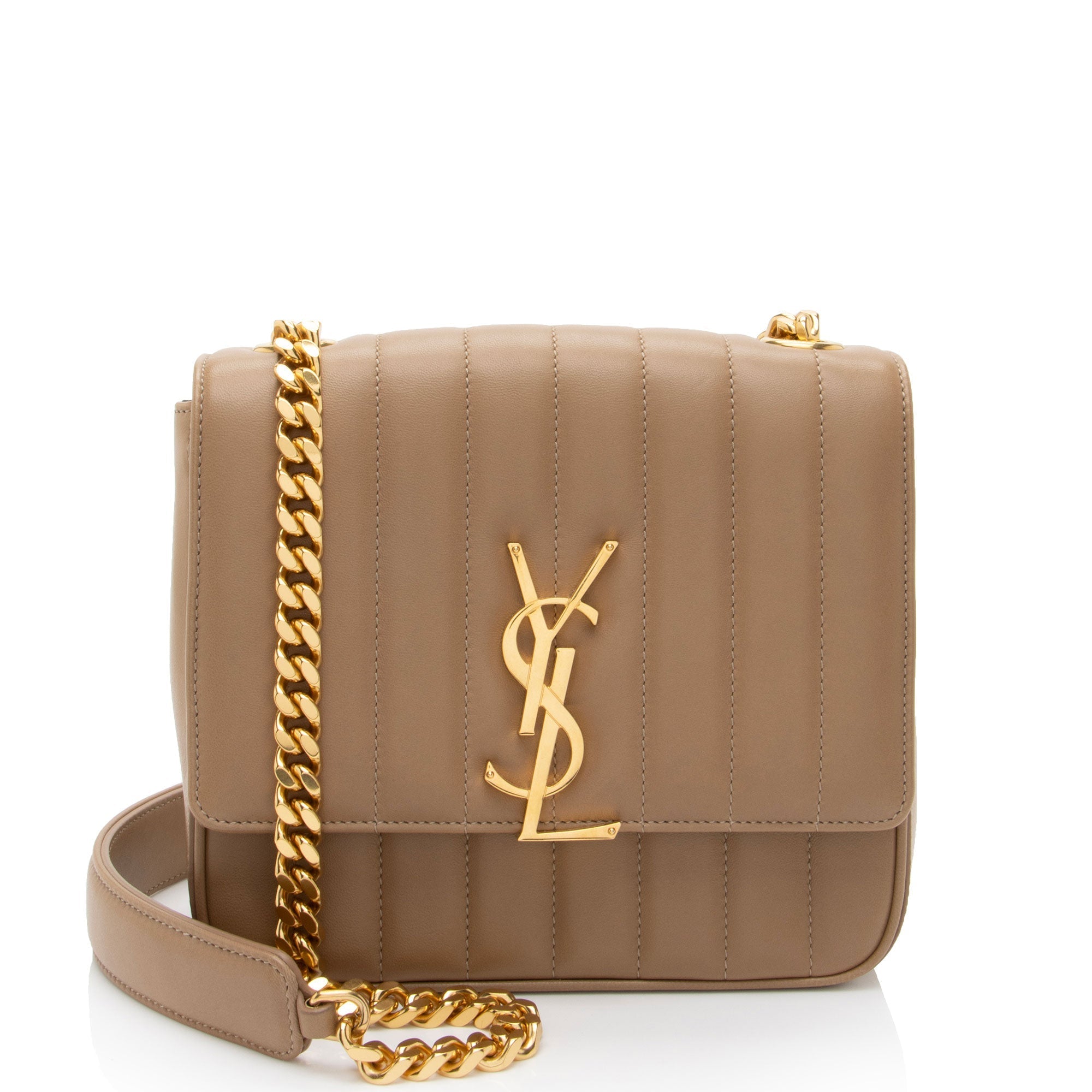 Saint Laurent Matalasse Calfskin Monogram Vicky Medium Shoulder Bag