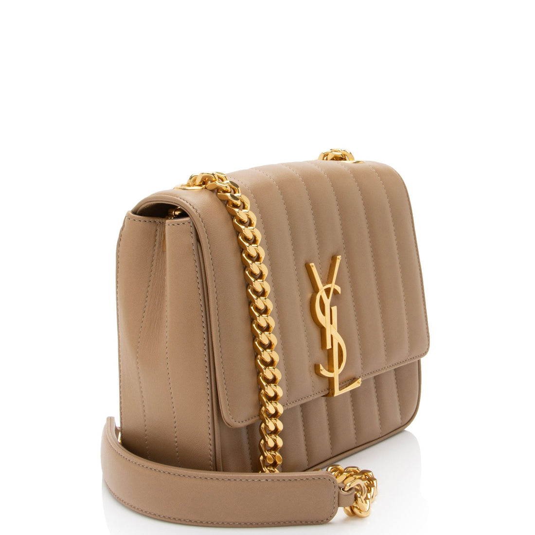 Saint Laurent Matalasse Calfskin Monogram Vicky Medium Shoulder Bag