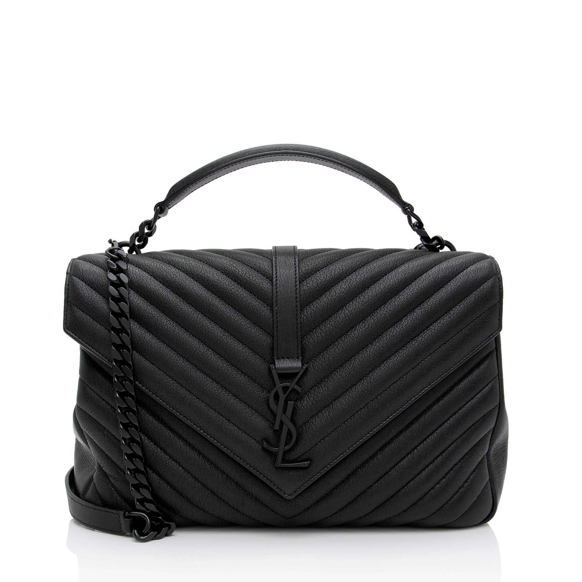 Saint Laurent Matelasse Calfskin Monogram College Large Shoulder Bag (SHF-K7F9Zp)
