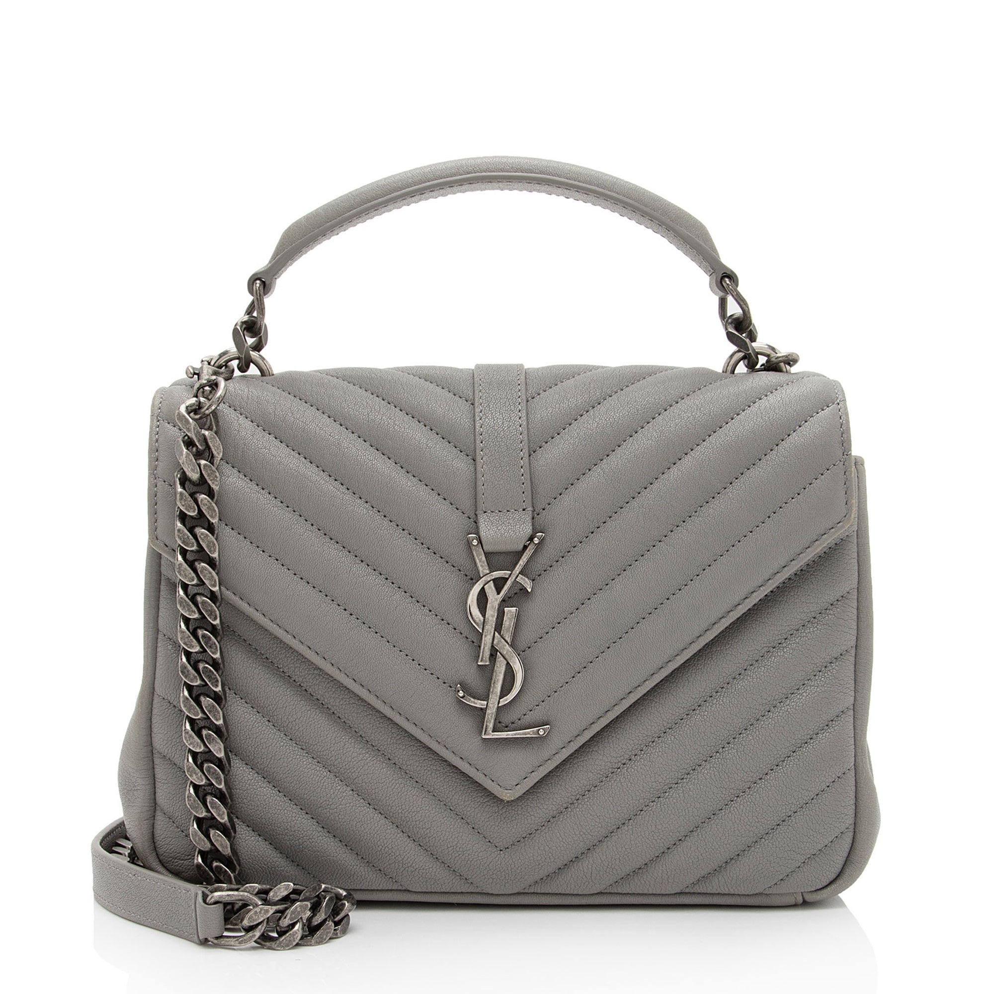 Saint Laurent Matelasse Calfskin Monogram College Medium Shoulder Bag (SHF-2L8Nyw)