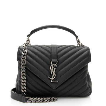 Saint Laurent Matelasse Calfskin Monogram College Medium Shoulder Bag (SHF-MMt0qg)