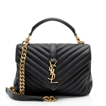 Saint Laurent Matelasse Calfskin Monogram College Medium Shoulder Bag (SHF-p3Eevf)