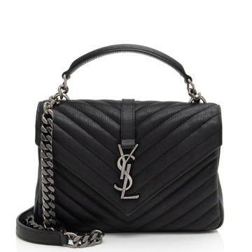 Saint Laurent Matelasse Calfskin Monogram College Medium Shoulder Bag (SHF-1hq9qs)