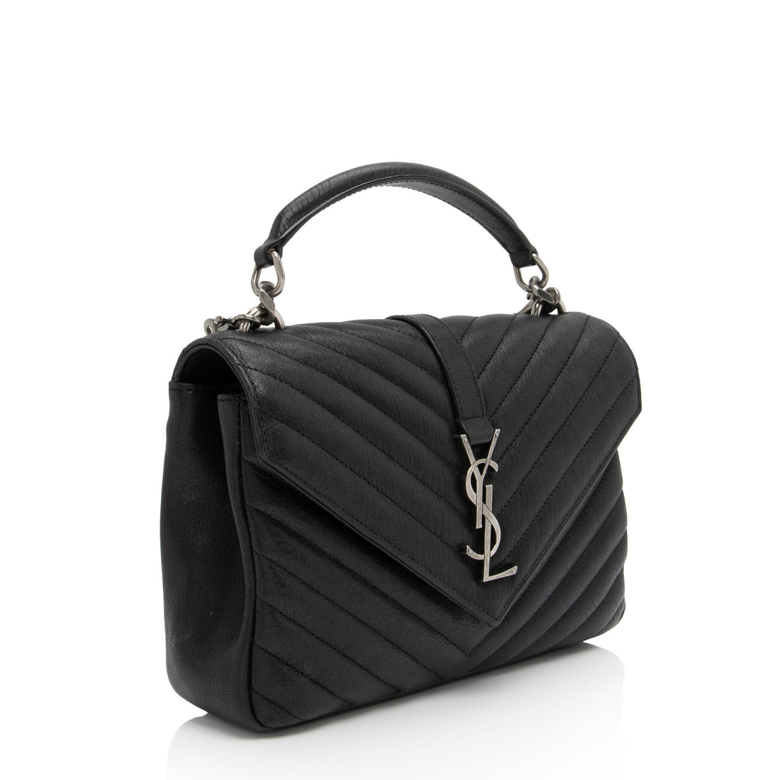 Saint Laurent Matelasse Calfskin Monogram College Medium Shoulder Bag (SHF-1hq9qs)