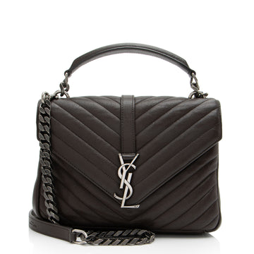 Saint Laurent Matelasse Calfskin Monogram College Medium Shoulder Bag (SHF-pQi1Ft)