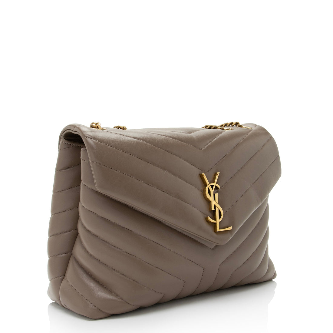 Saint Laurent Matelasse Calfskin Monogram LouLou Chain Medium Shoulder Bag (SHF-Vsg968)