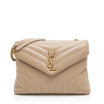 Saint Laurent Matelasse Calfskin Monogram LouLou Chain Medium Shoulder Bag (SHF-sdsp1l)