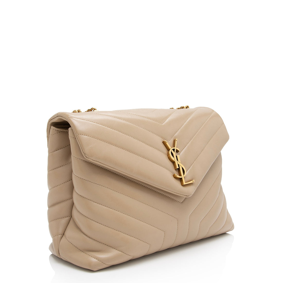 Saint Laurent Matelasse Calfskin Monogram LouLou Chain Medium Shoulder Bag (SHF-sdsp1l)