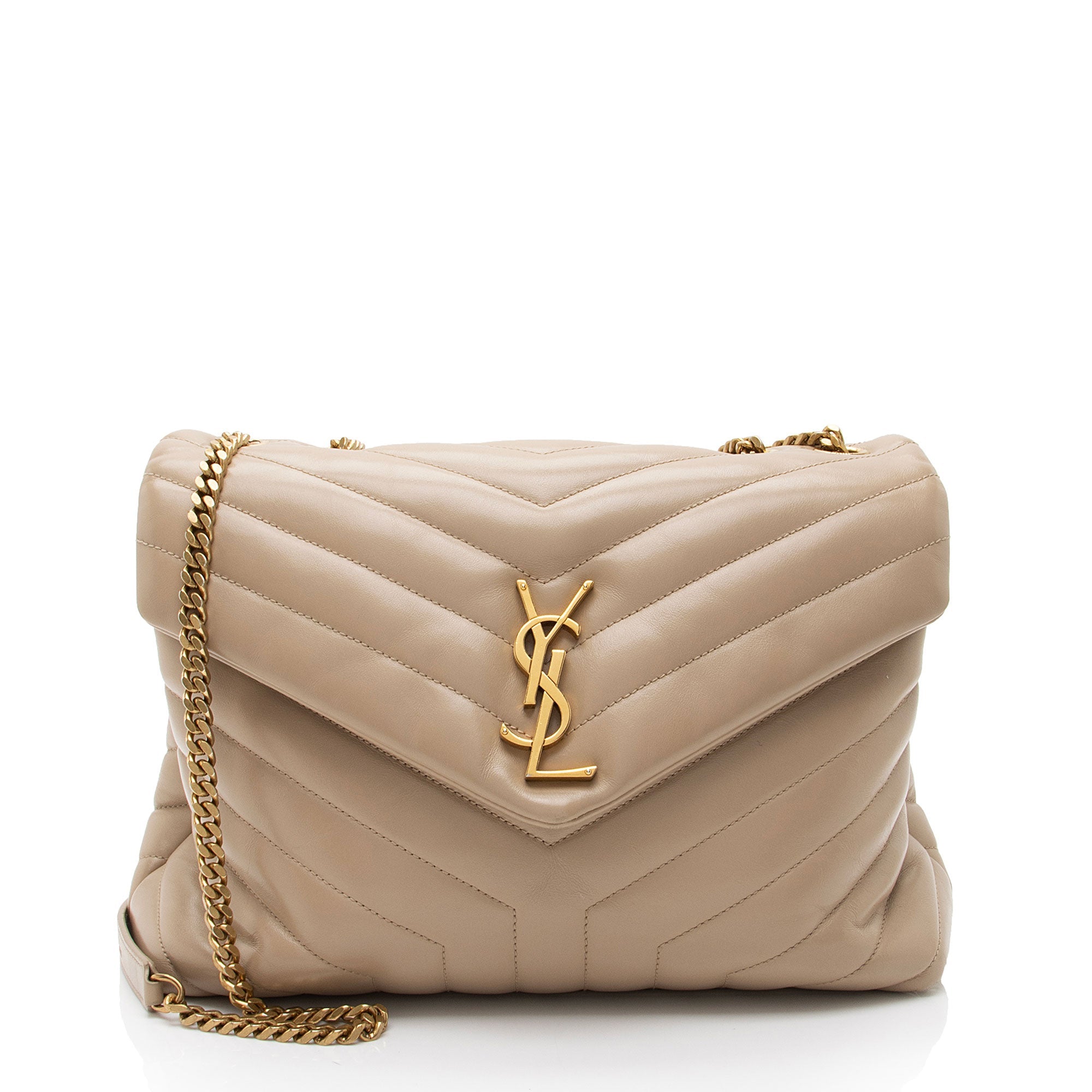 Saint Laurent Matelasse Calfskin Monogram LouLou Chain Medium Shoulder Bag (SHF-pCCeab)