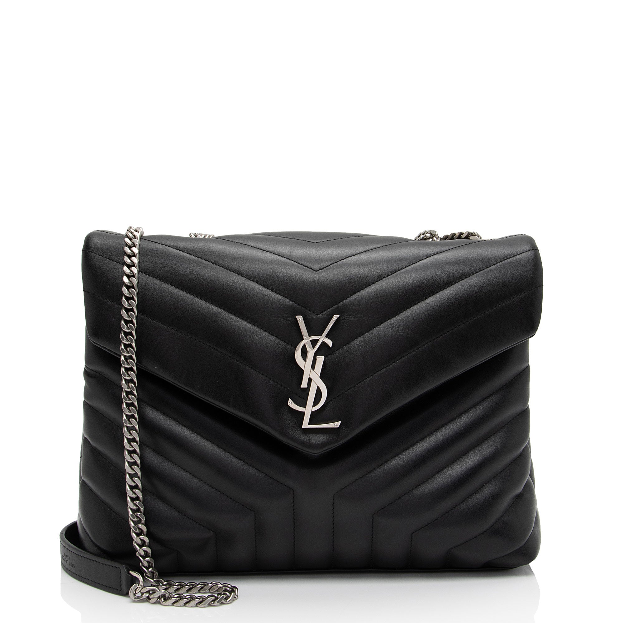 Saint Laurent Matelasse Calfskin Monogram LouLou Chain Medium Shoulder Bag (SHF-3CcYFQ)