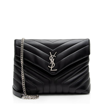 Saint Laurent Matelasse Calfskin Monogram LouLou Chain Medium Shoulder Bag (SHF-nVNU3H)