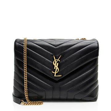 Saint Laurent Matelasse Calfskin Monogram LouLou Chain Medium Shoulder Bag (SHF-m6cEGy)
