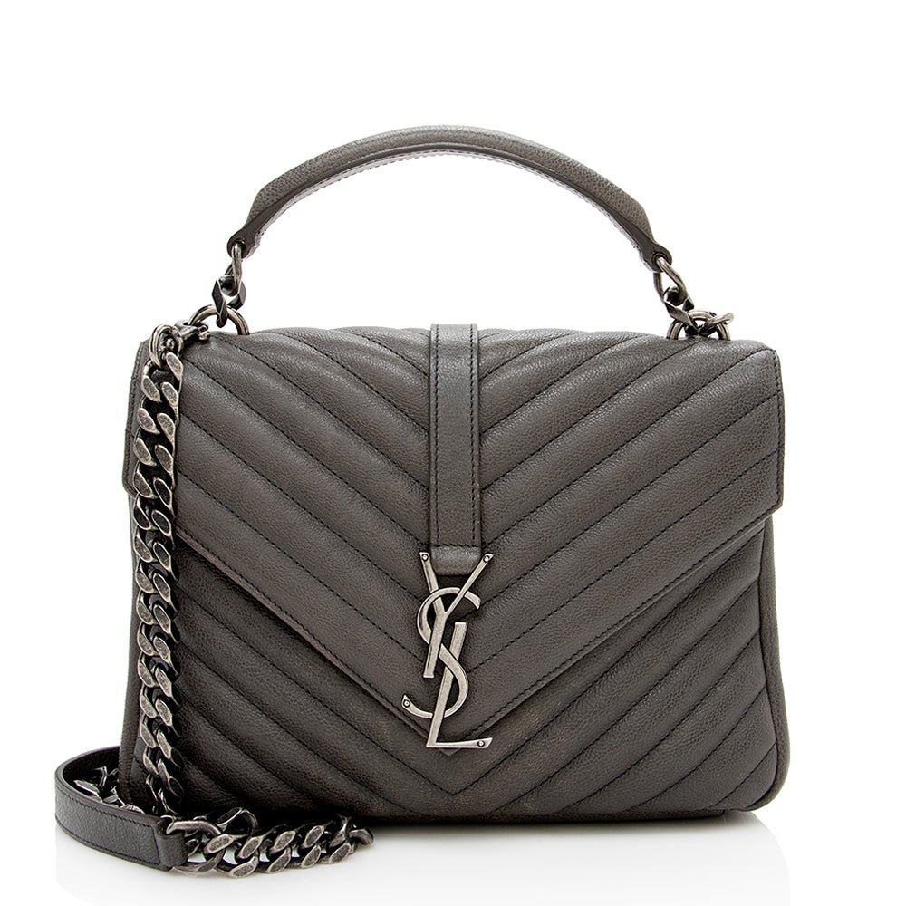 Saint Laurent Matelasse Calfskin Monogram Medium College Shoulder Bag (SHF-16571)