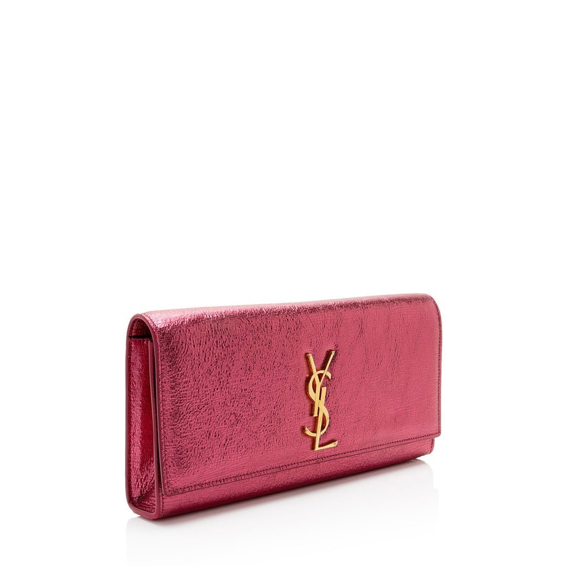 Saint Laurent Metallic Leather Monogram Kate Clutch (SHF-LgZdJZ)