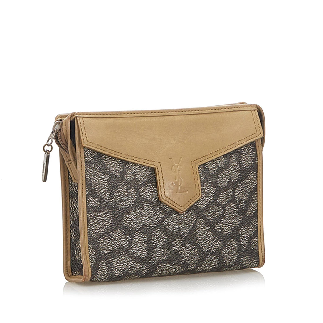 Saint Laurent Printed Leather Clutch Bag (SHG-19263)