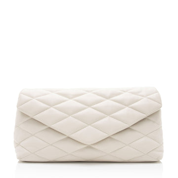 Saint Laurent Quilted Lambskin Puffer Sade Clutch (SHF-Acb2VB)