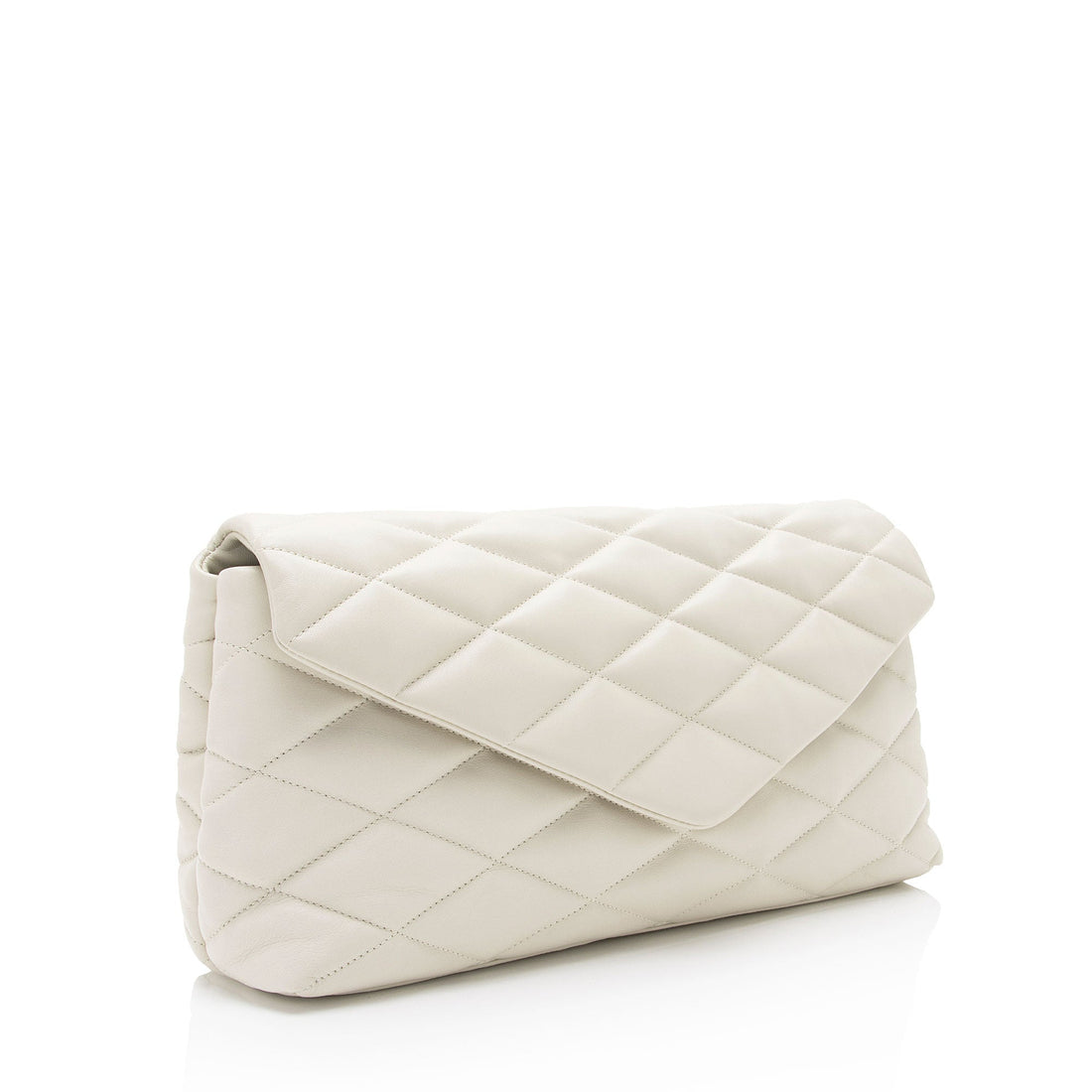 Saint Laurent Quilted Lambskin Puffer Sade Clutch (SHF-Acb2VB)