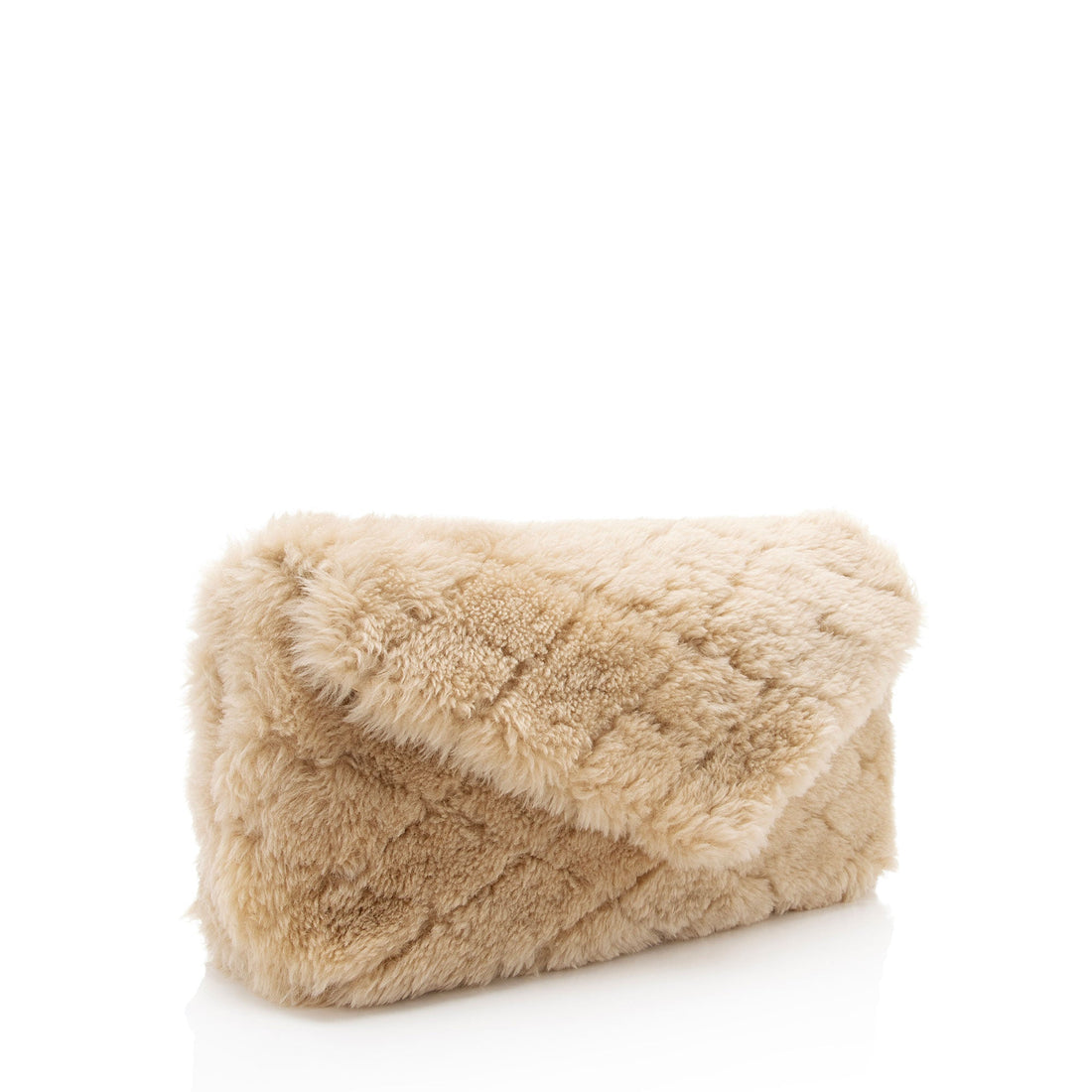 Saint Laurent Shearling Lambskin Puffer Sade Clutch - FINAL SALE (SHF-OG4bp5)