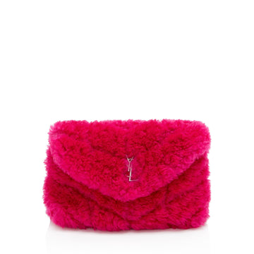 Saint Laurent Shearling Puffer LouLou Clutch (SHF-ykqS9v)