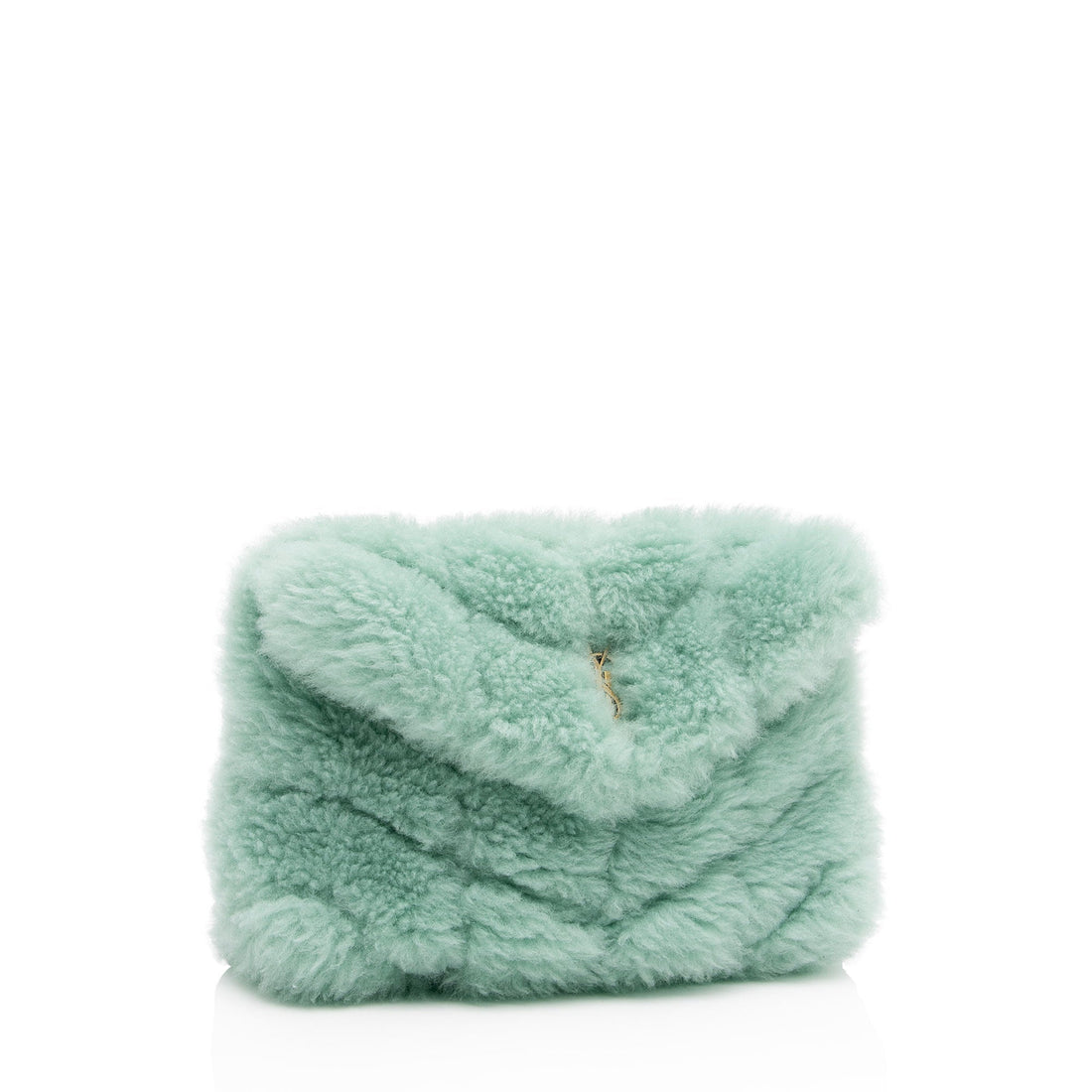 Saint Laurent Shearling Puffer LouLou Clutch (SHF-viZusu)