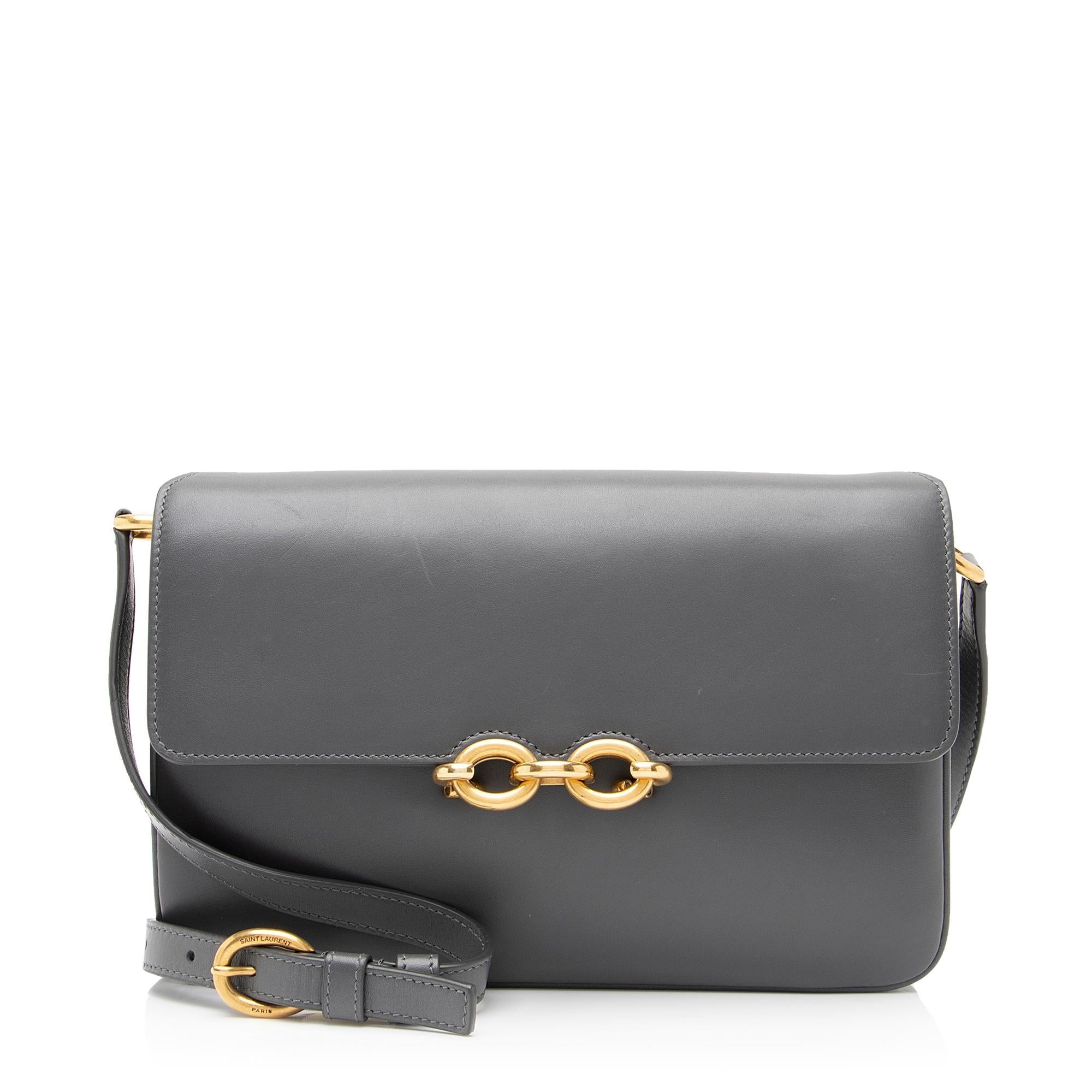 Saint Laurent Smooth Calfskin Le Maillon Shoulder Bag (SHF-23712)