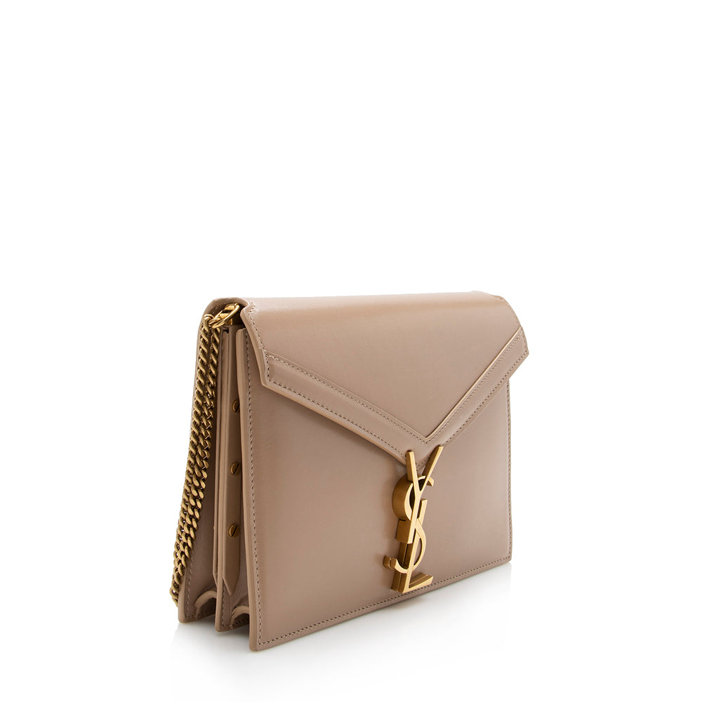 Saint Laurent Smooth Calfskin Monogram Cassandra Shoulder Bag (SHF-14588)