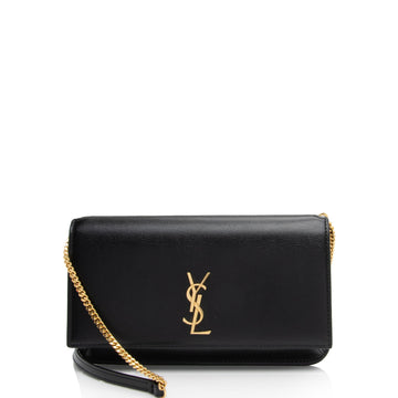 Saint Laurent Smooth Calfskin Monogram Phone Holder Shoulder Bag (SHF-ma6enh)