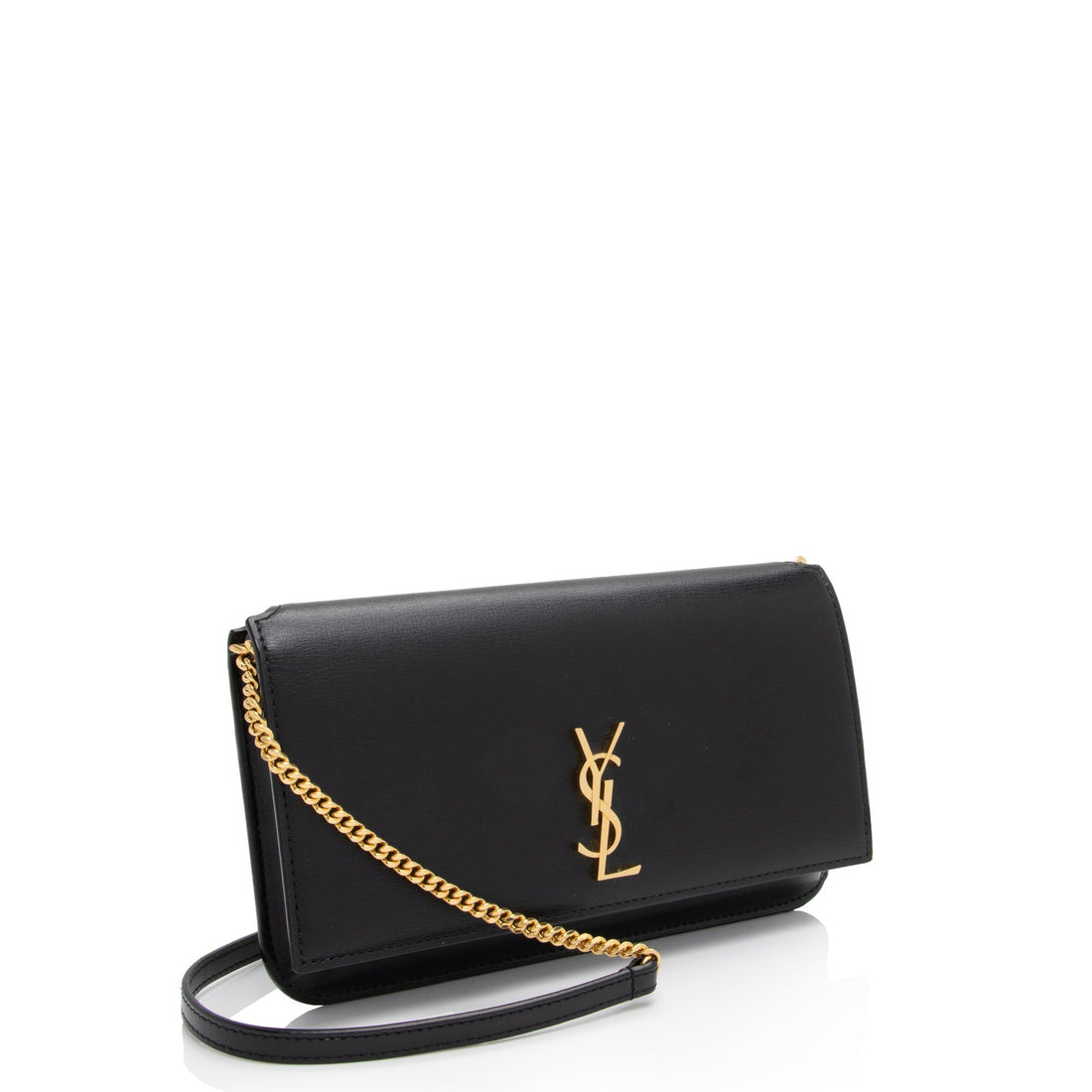 Saint Laurent Smooth Calfskin Monogram Phone Holder Shoulder Bag (SHF-ma6enh)