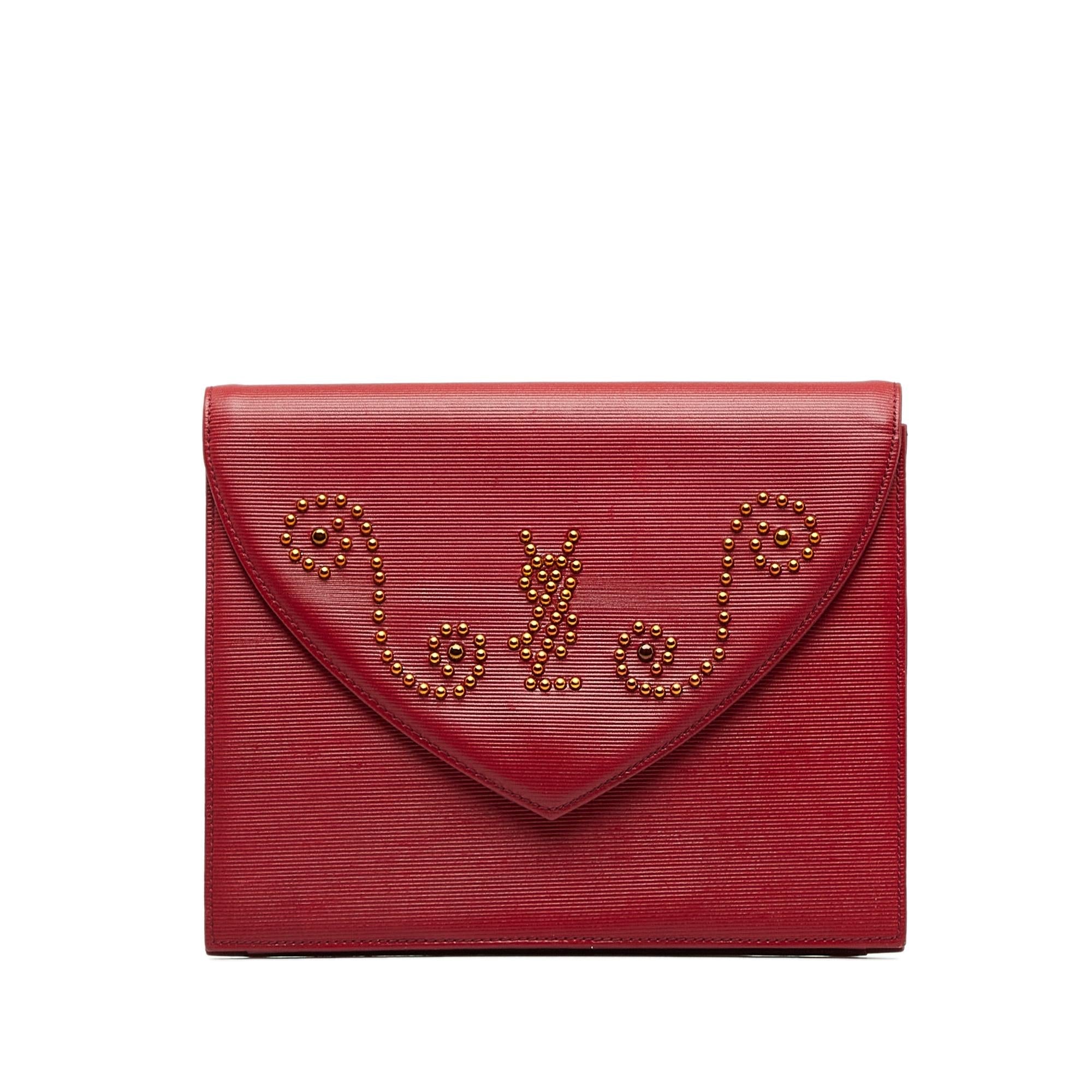 Saint Laurent Studded Leather Clutch Bag (SHG-ptOwqf)
