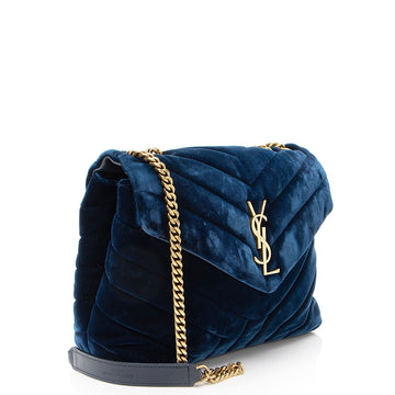 Saint Laurent Velvet Monogram LouLou Small Shoulder Bag