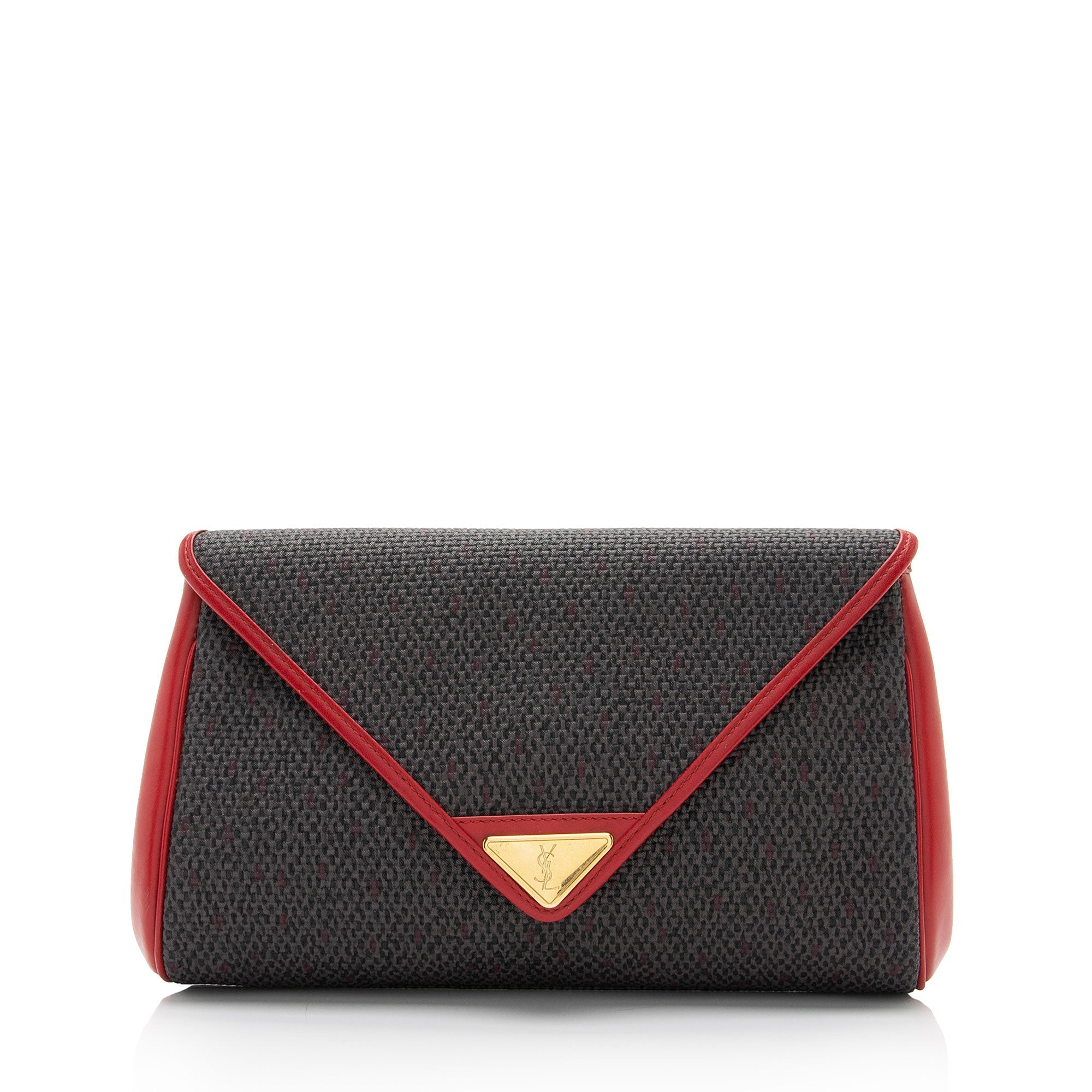 Saint Laurent Vintage Canvas Flap Clutch (SHF-hM3A1F)