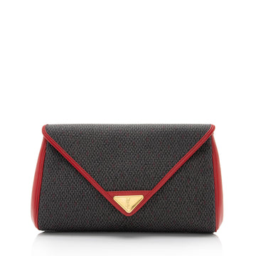 Saint Laurent Vintage Canvas Flap Clutch (SHF-hM3A1F)