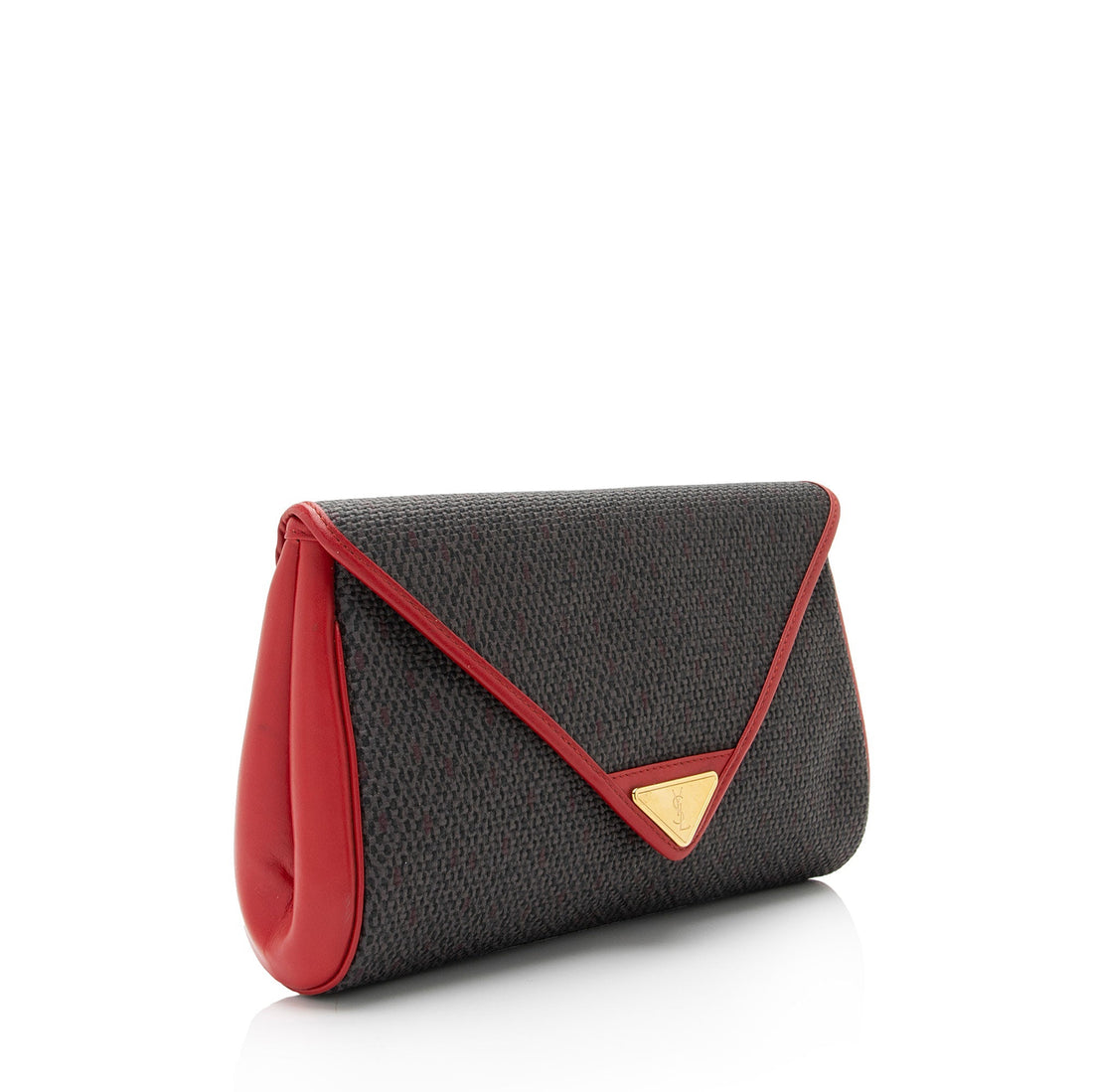 Saint Laurent Vintage Canvas Flap Clutch (SHF-hM3A1F)