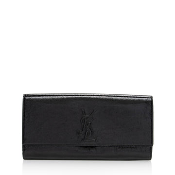 Saint Laurent Vintage Patent Leather Monogram Belle de Jour Clutch (SHF-BY8Utu)
